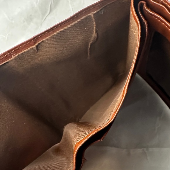 Coach Leather Wallet Tri-Fold Brown - Picture 7 of 9